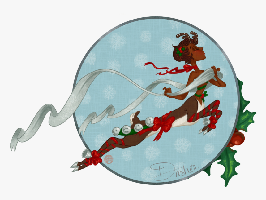• Christmas Reindeer Santa Festive Vintage Holidays - Reindeer Centaur Santa, HD Png Download, Free Download