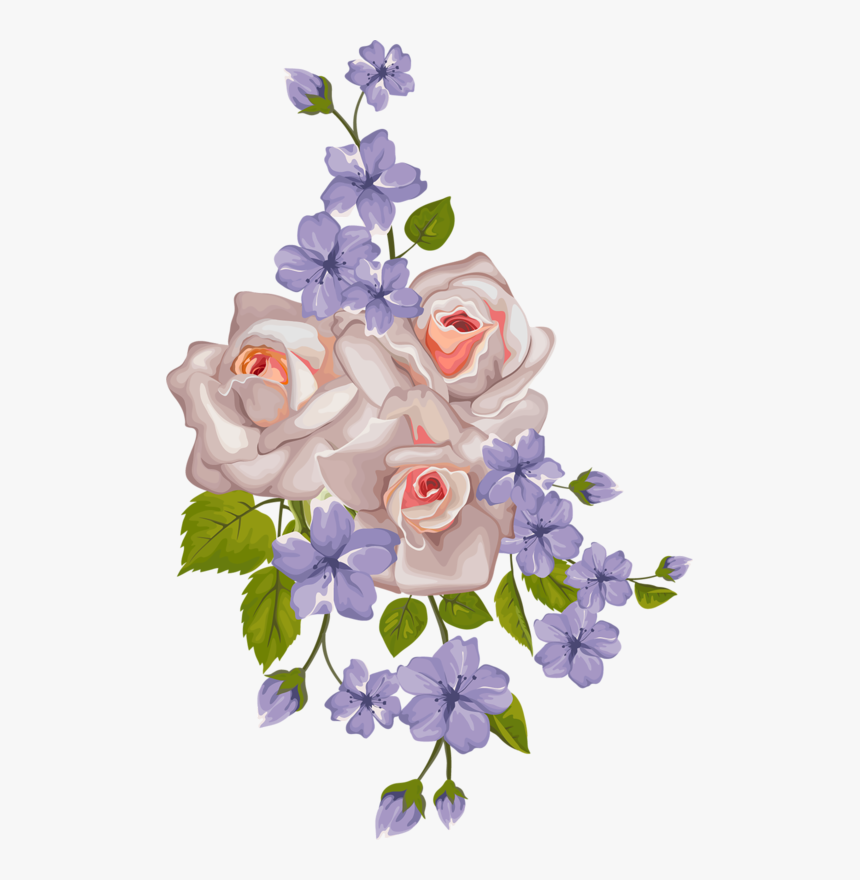 Nature Illustration, Botanical Illustration, Vintage - Roses And Lavender Drawings, HD Png Download, Free Download