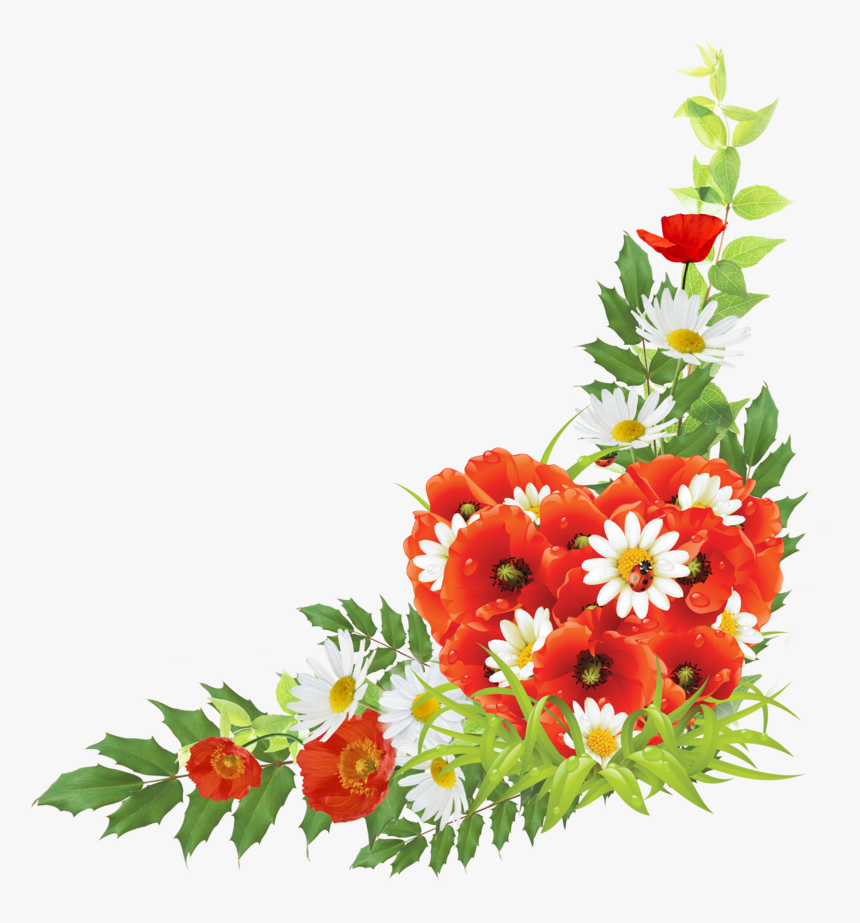 Transparent Corner Frame Png - Flower Corner Design Png, Png Download, Free Download