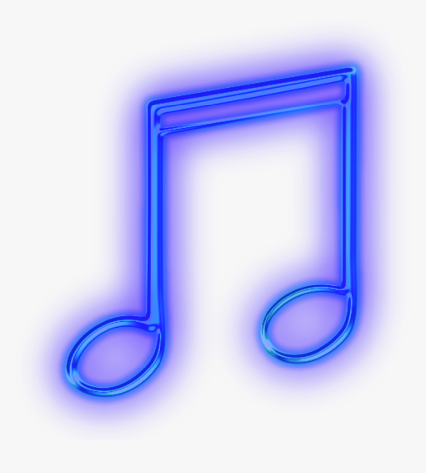 ##ftestickers #music #musicnote #neon #blue #glowing - Music Note Tumblr Png, Transparent Png, Free Download