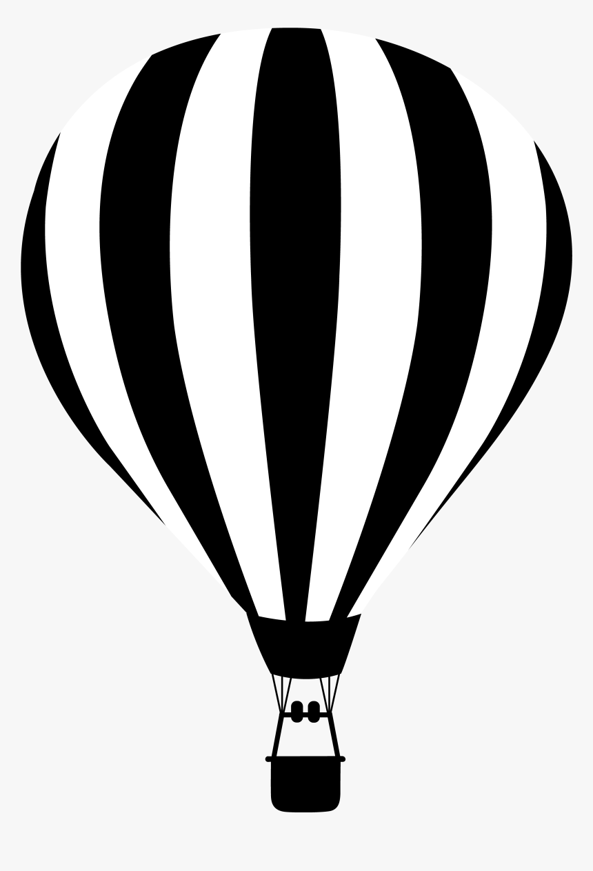Clip Art Baloon Vector - Hot Air Balloon Black And White, HD Png Download, Free Download
