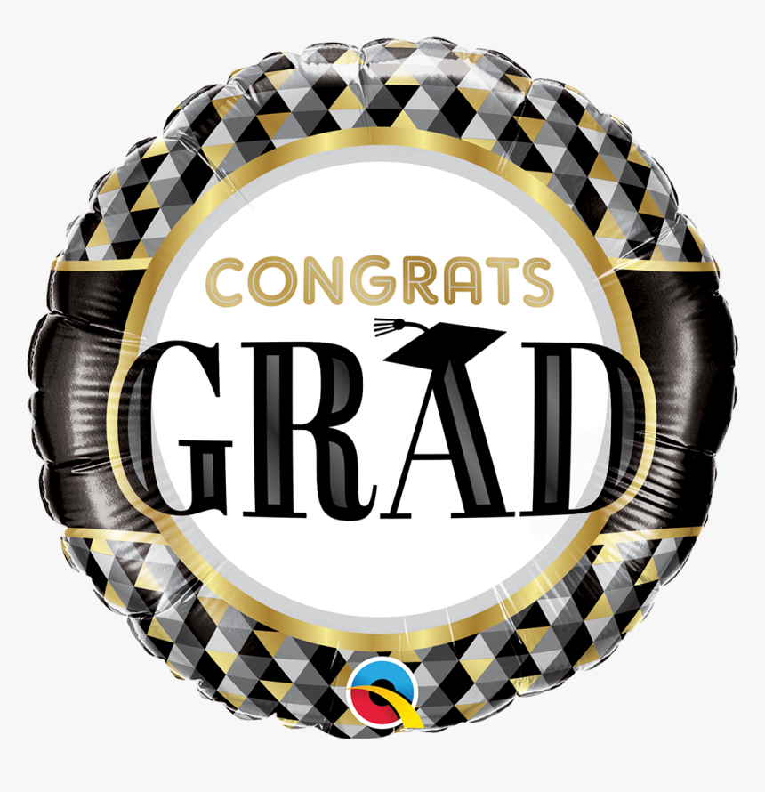 Grad Black & Gold Patterns Mylar Balloon - Logo Graduacion Dorado Negro, HD Png Download, Free Download