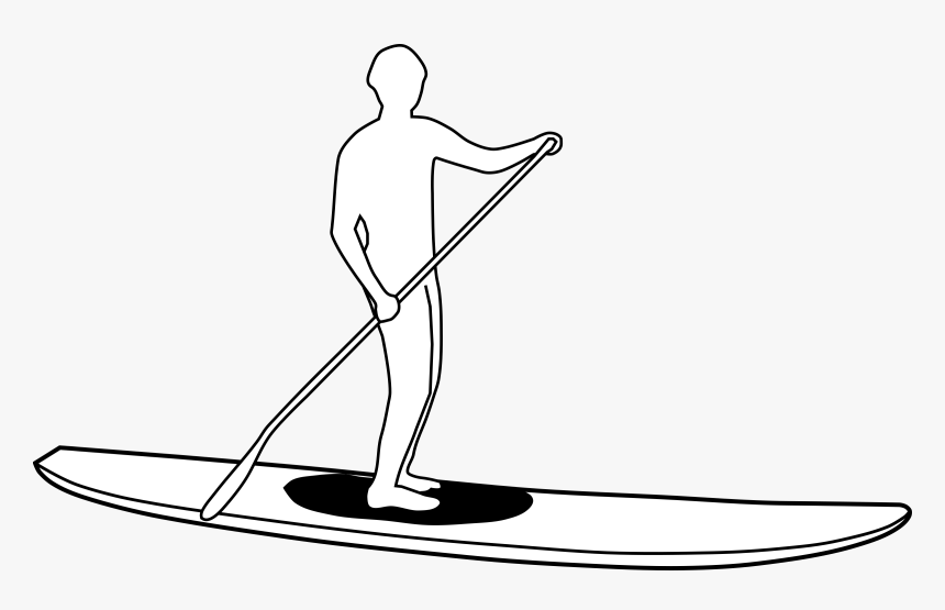 Stand Up Paddleboard Silhouette Clip Arts - Stand Up Paddle Dessin, HD Png Download, Free Download