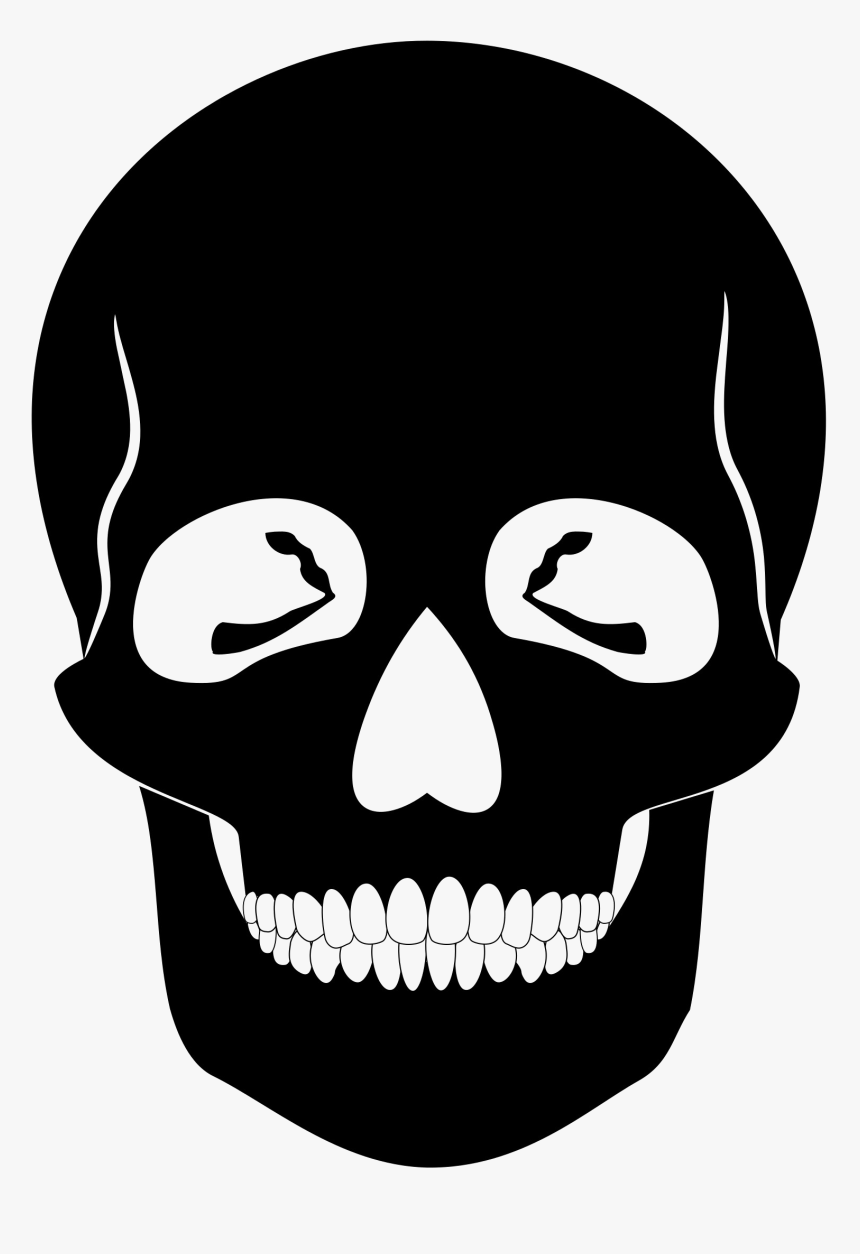 Black Skull Png Pic - Black Skull Stencil, Transparent Png, Free Download