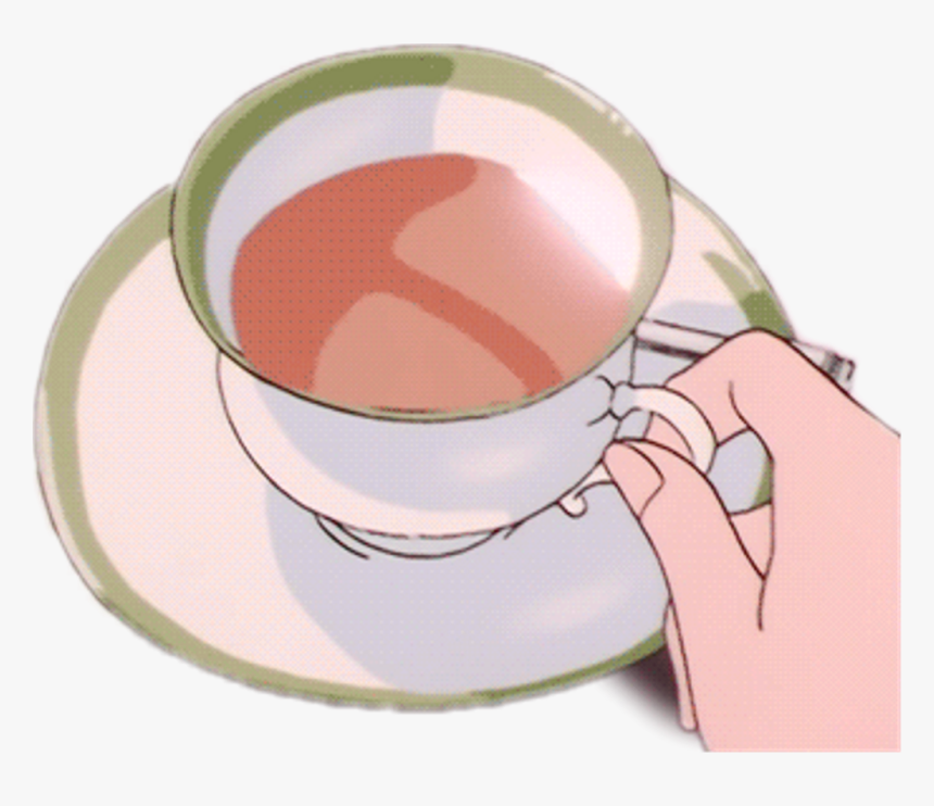 Tea Coffee Anime 90"s Vintage Hand Hold Holding Cup - Aesthetic Sailor Moon Tea, HD Png Download, Free Download