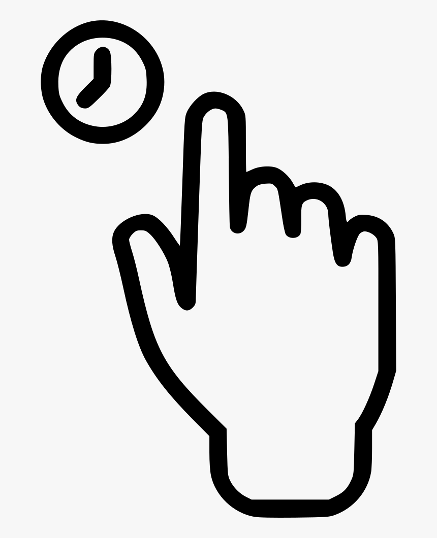 Press Hold Finger Hand Touch Clock Time - Hand Png Bell Icon, Transparent Png, Free Download