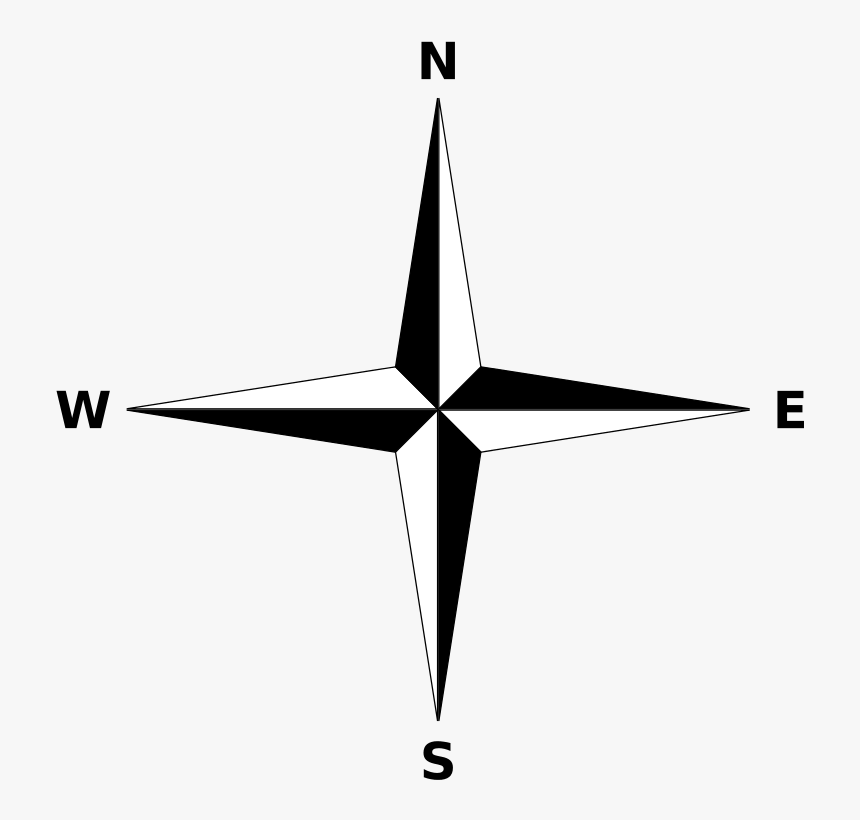 Triangle Rose North Star Compass Free Frame - North North East Direction, HD Png Download, Free Download
