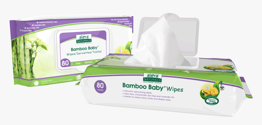 80ct Regular Wipes Pack Sq2 - Aleva Naturals Bamboo Baby Wipes, HD Png Download, Free Download
