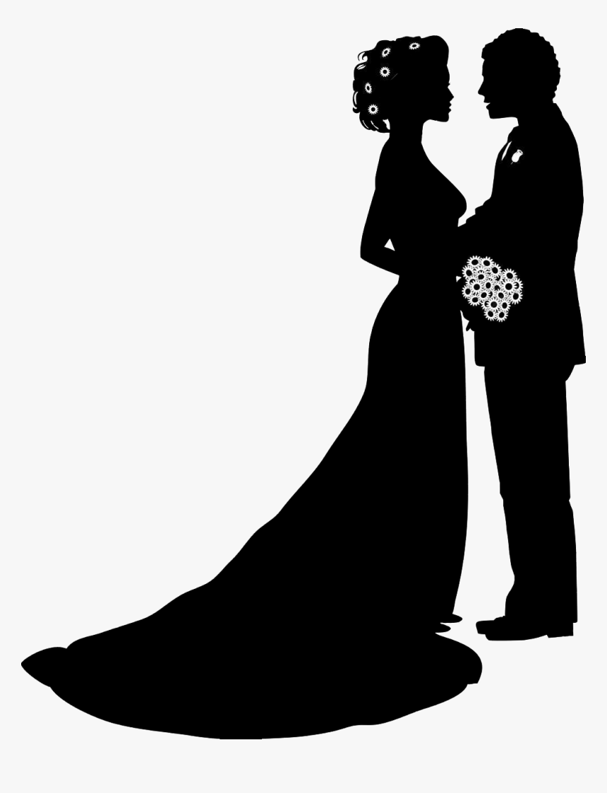 Dibujos - Transparent Bride And Groom Silhouettes, HD Png Download, Free Download