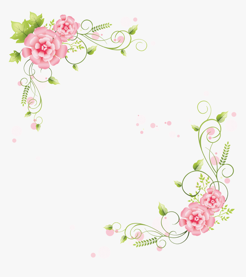 Pink Floral Corner Border Png, Transparent Png, Free Download