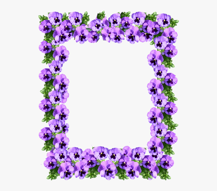 Purple Flower Border Png - Flower Border Designs Purple, Transparent Png, Free Download