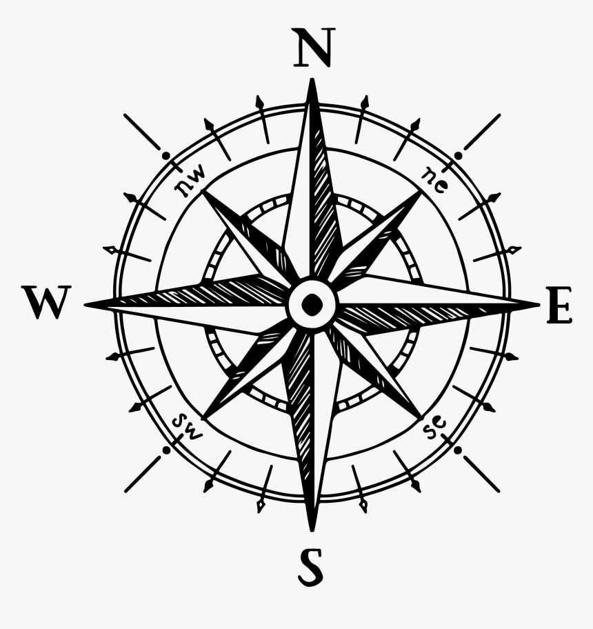 Compass Rose Hand Drawn, HD Png Download, Free Download