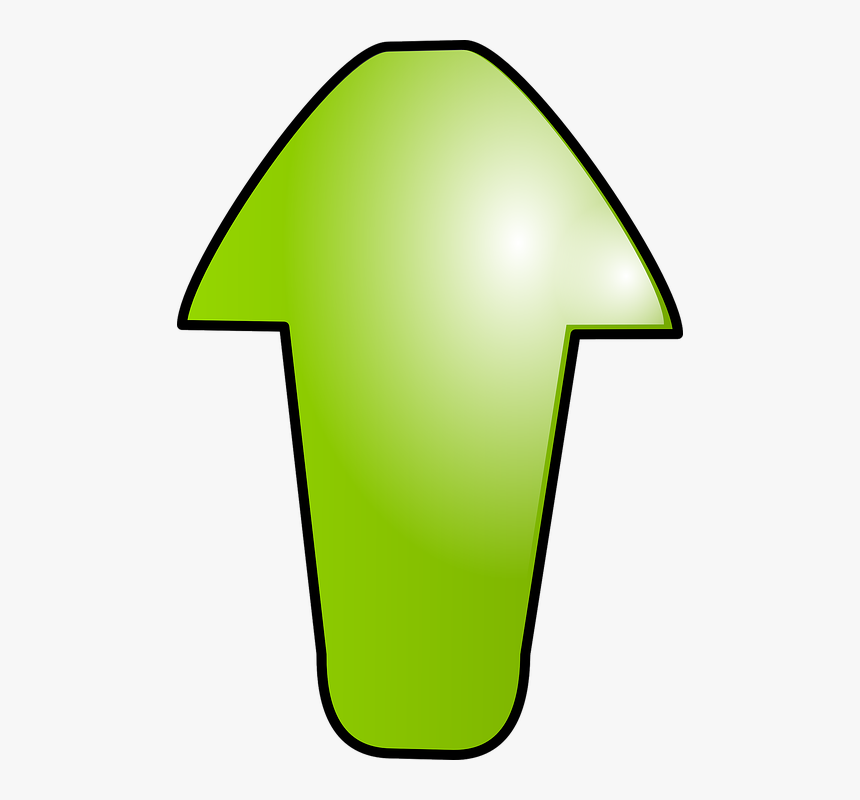 Arrow, Green, Up, North, Sign, Symbol - Arrow Green Cartoon, HD Png Download, Free Download