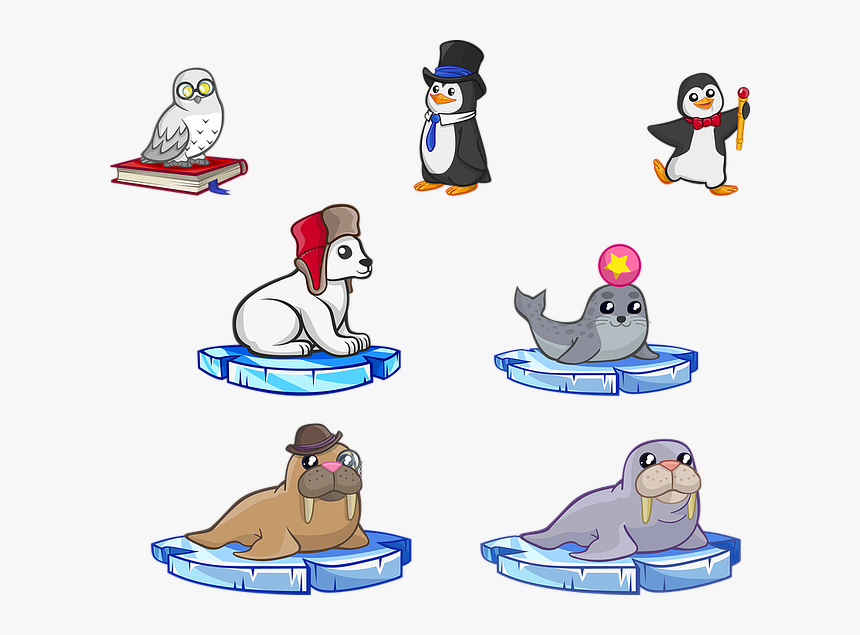 Polar, Animals, Antarctic, Arctic, North Pole, Owl - Penguin Sea Lion Polar Bear, HD Png Download, Free Download