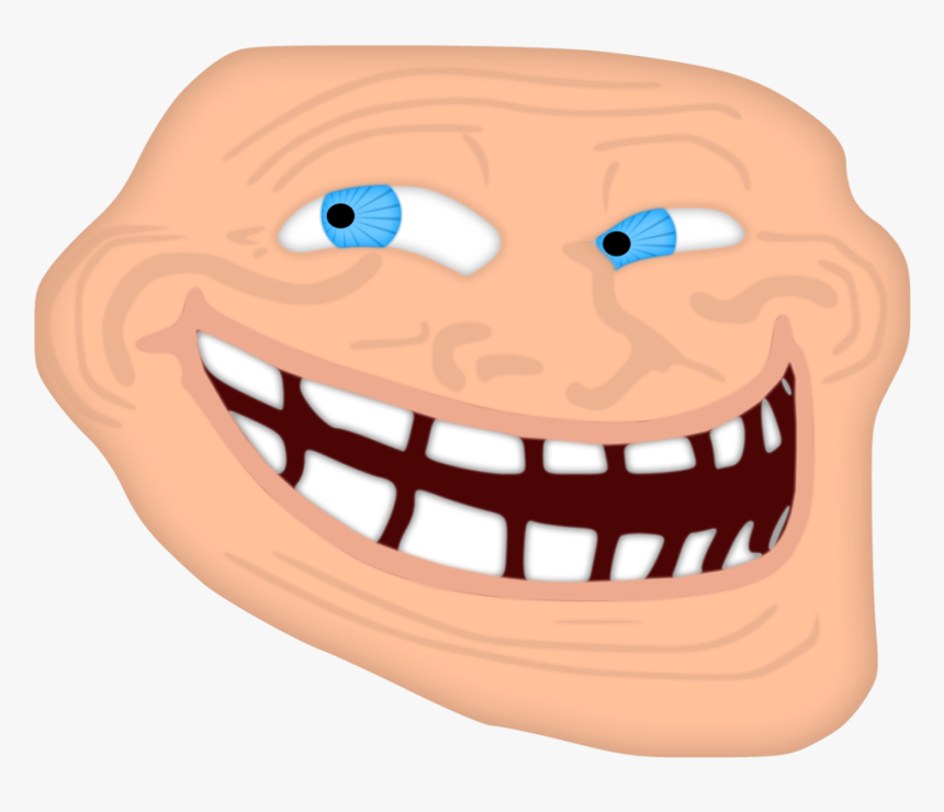 Half Troll Face Png - Troll Face Color Png, Transparent Png, Free Download