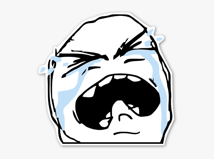 Memes Crying Sticker - Crying Troll Face Png, Transparent Png, Free Download