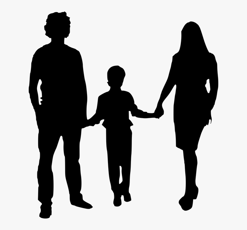 Parent Child Clip Art Father Portable Network Graphics - Silhouette Mom And Dad Png, Transparent Png, Free Download