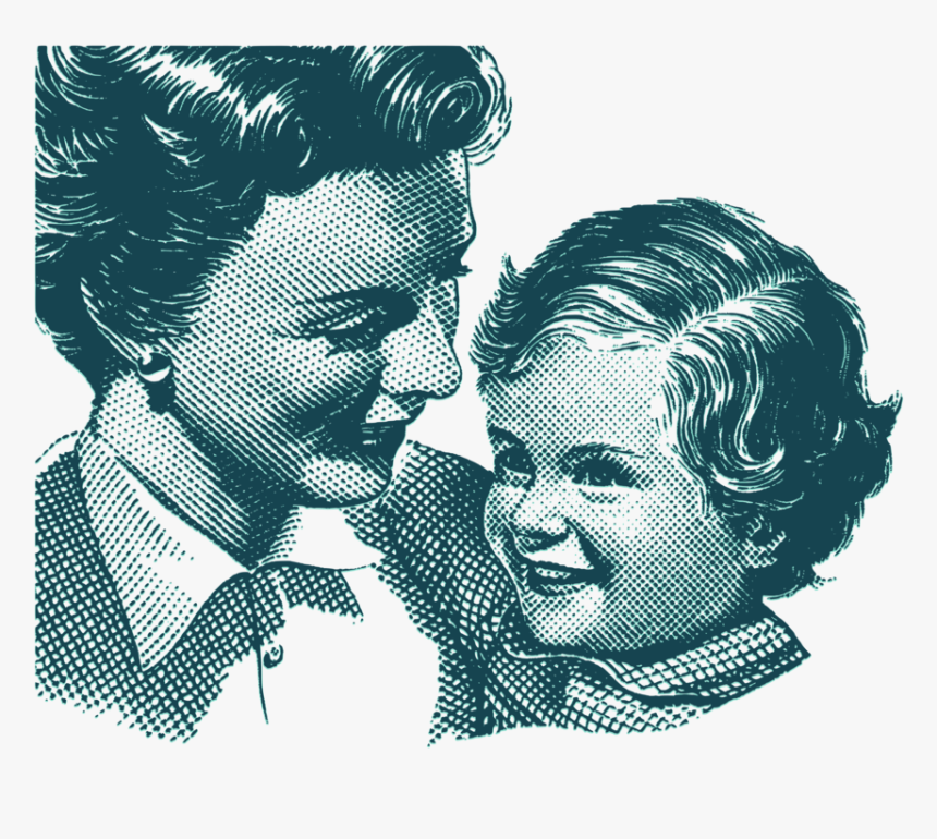 Transparent Daughter Png - Mother Vintage Illustration, Png Download, Free Download