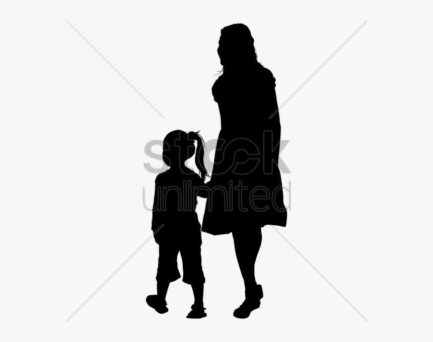 Mother Daughter Holding Hands Silhouette, HD Png Download, Free Download