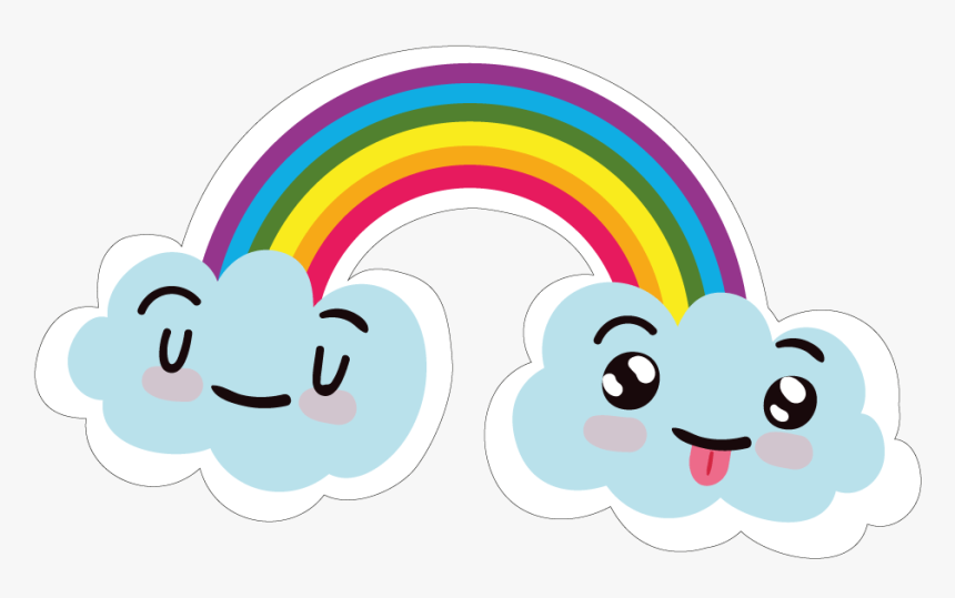 Sticker Transparent Rainbow - Rainbow Cute, HD Png Download, Free Download