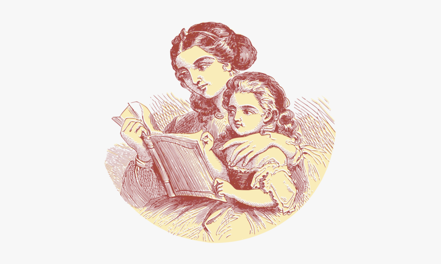 Mother Daughter Reading .png, Transparent Png, Free Download