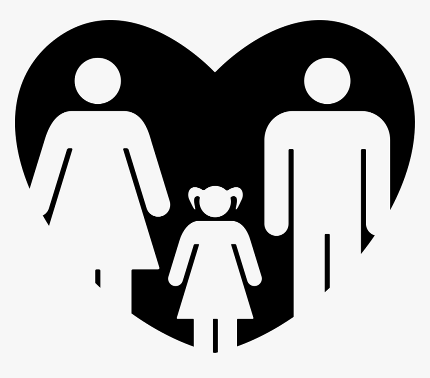 Couple With Daughter In A Heart - Icon Family In White, HD Png Download, Free Download