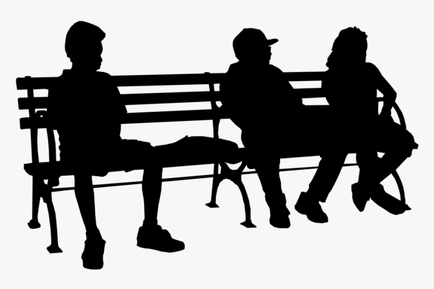 People Sitting At Table Silhouette Png - People Sitting On Bench Png, Transparent Png, Free Download