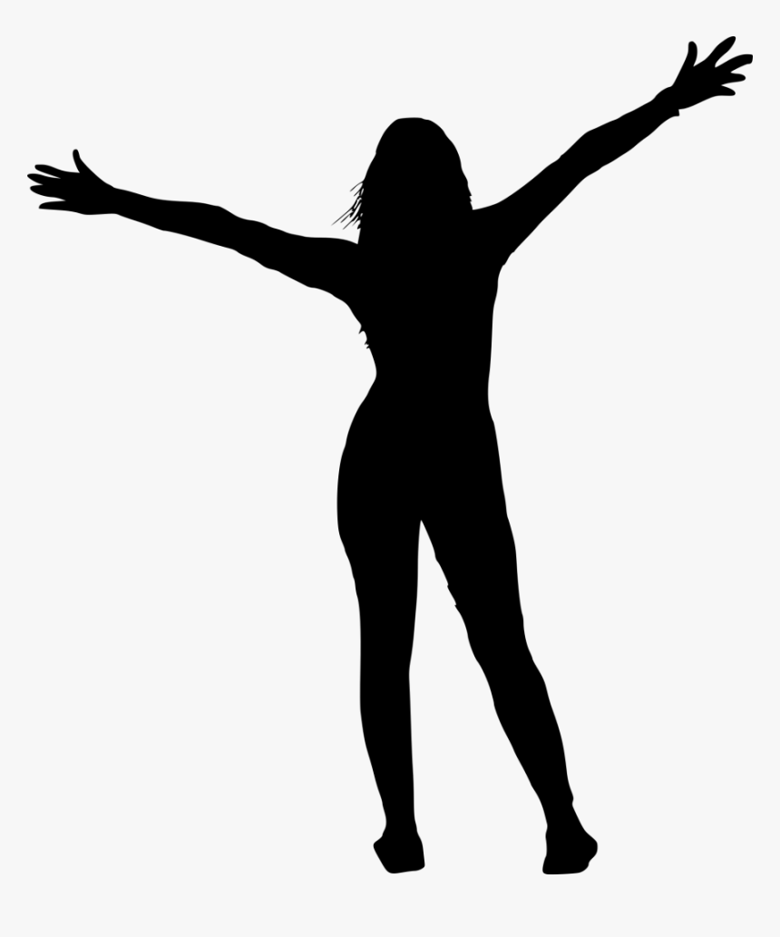9 People With Hands Up Silhouette, HD Png Download, Free Download