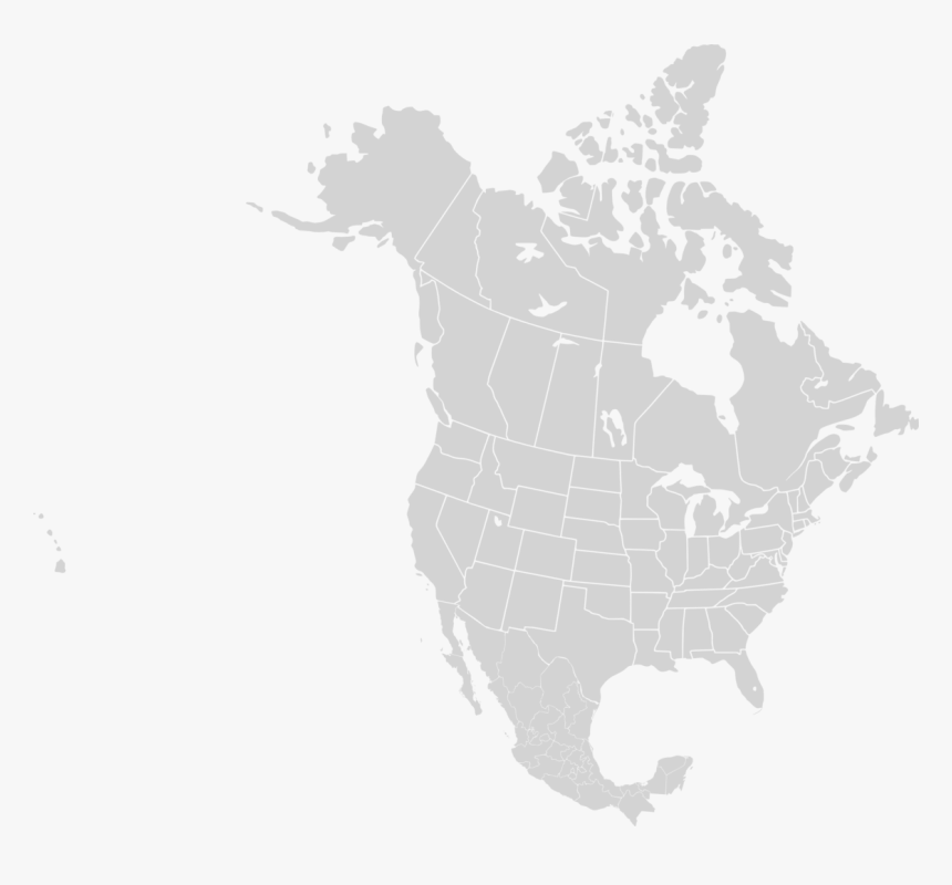 North America Blank Range Map - Map Of North America Png, Transparent Png, Free Download