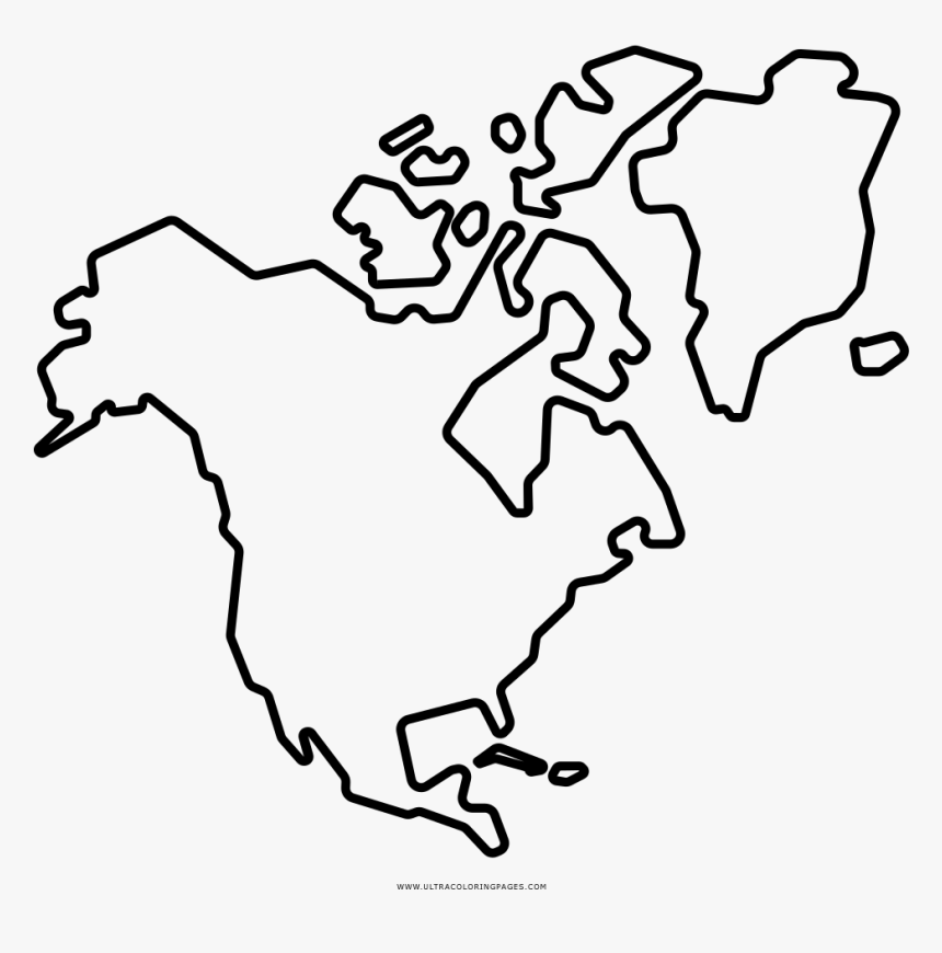 North America Coloring Page Ultra Pages - North America Coloring Page, HD Png Download, Free Download