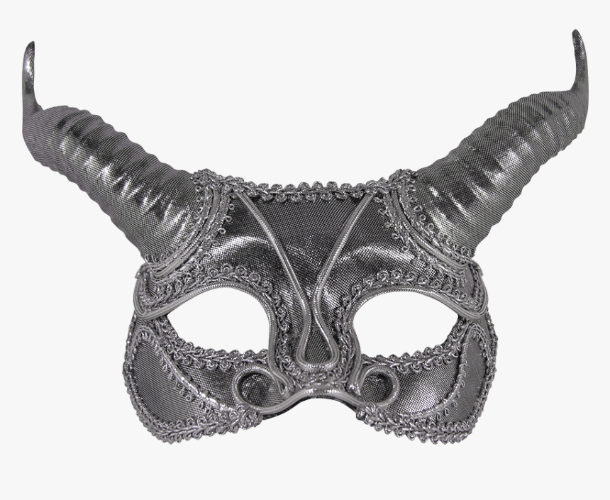 Shining Silver Faun Mask - Half Horn Masquerade Mask, HD Png Download, Free Download