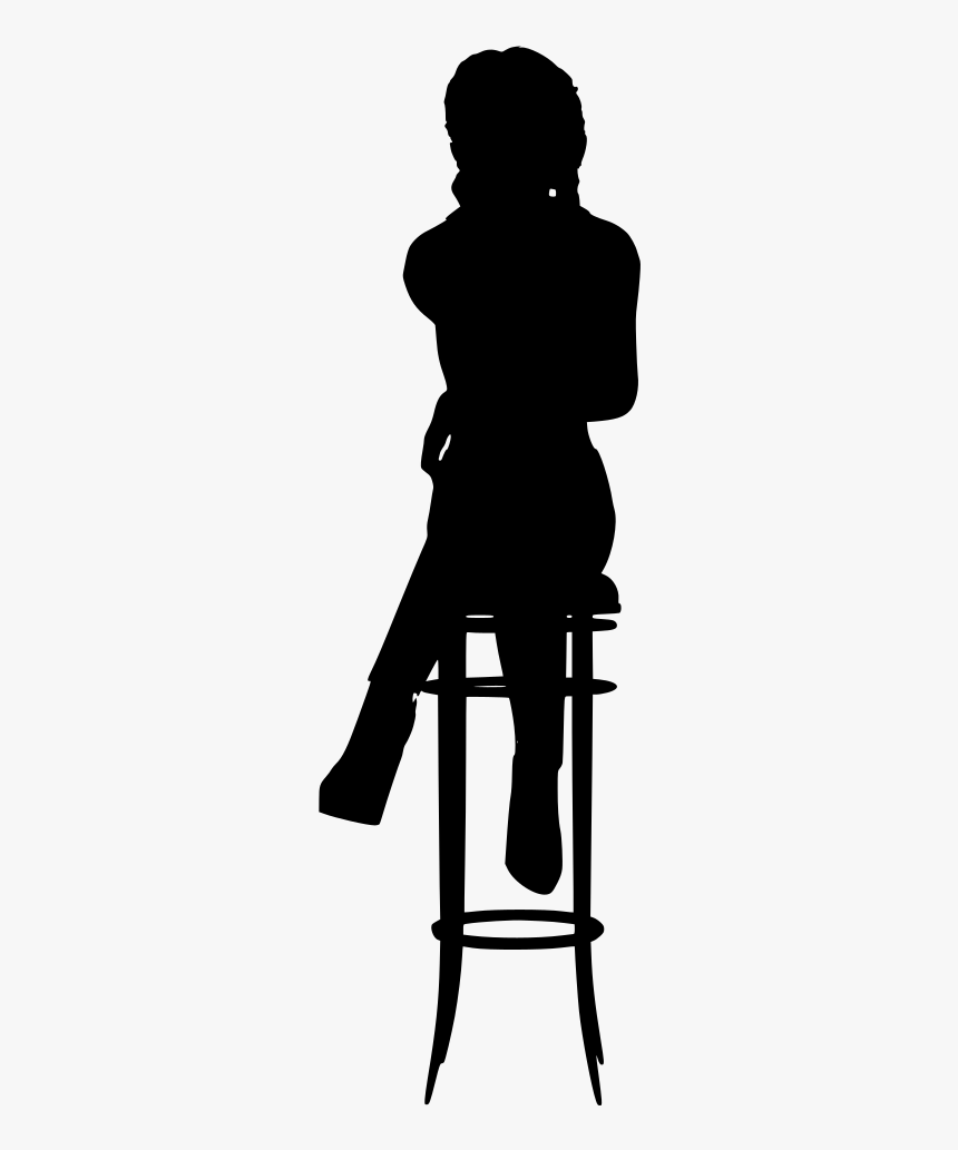 Bar Silhouette Of Woman Sitting, HD Png Download, Free Download