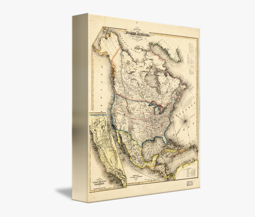 Map Of North America 1850, HD Png Download, Free Download