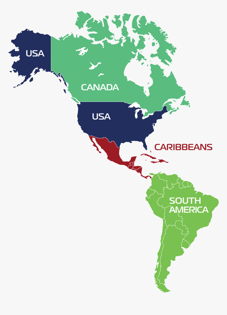 North Central South Stock - America Continent Map Png, Transparent Png, Free Download