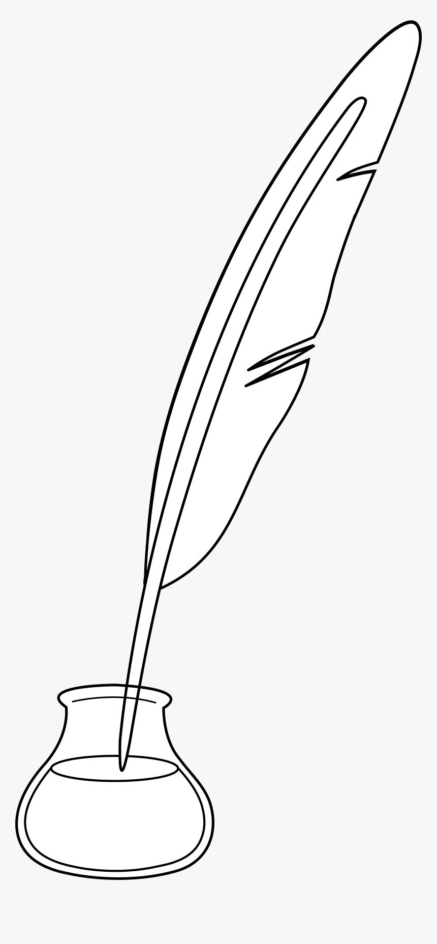 Old Pencil In Color - White Ink Feather Pen Clipart, HD Png Download, Free Download