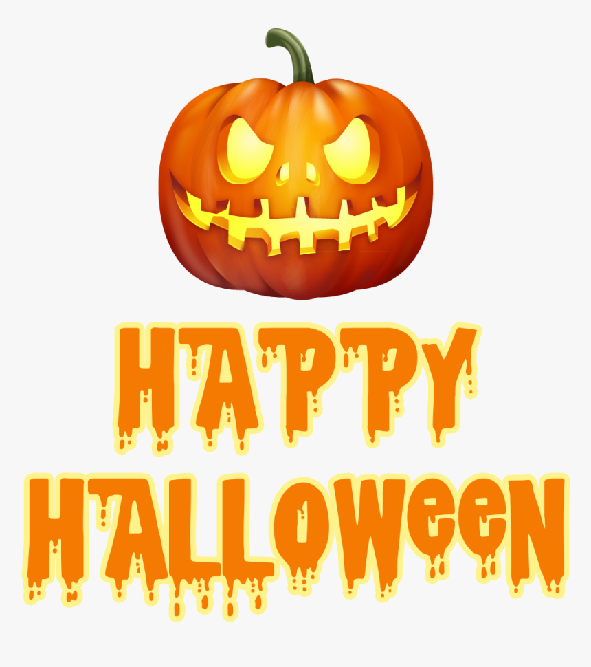 Pumpkin Png Happy Halloween - Jack-o'-lantern, Transparent Png, Free Download