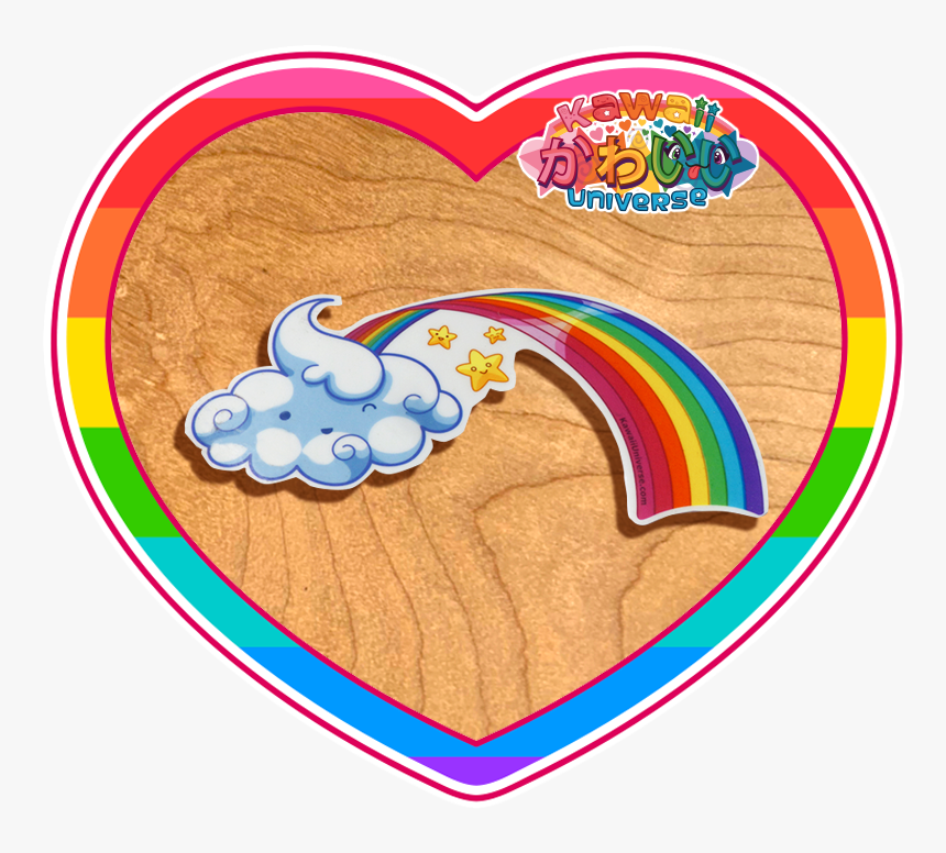 Kawaii Universe Cute Cloud Rainbow Sticker Pic - Kawaii Universe, HD Png Download, Free Download