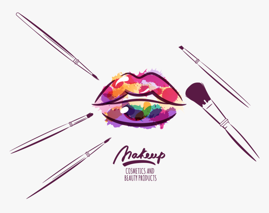 And Artist Makeup Illustration Lips Vector Cosmetics - Makeup Vector Png Free, Transparent Png, Free Download