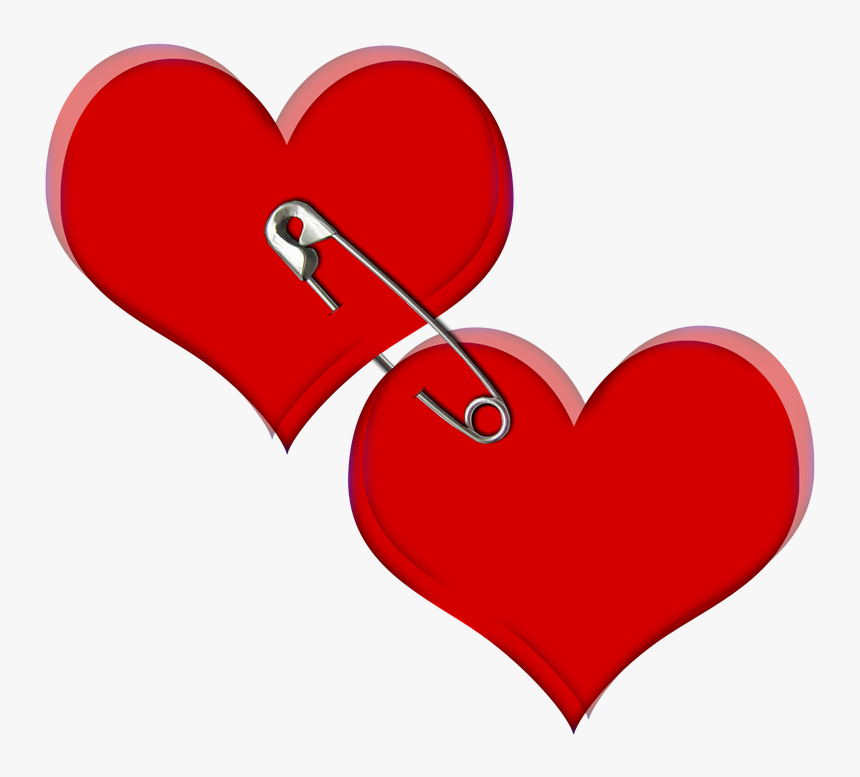 Heart, Love, Red, Two, Safety Pin, Wire - Sad Status Pics Download, HD Png Download, Free Download