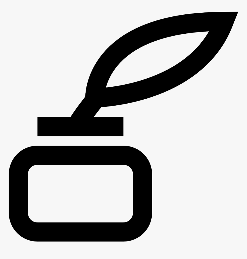 The Icon Is Of A Quill With Ink - Black And White Pen And Ink Icon, HD Png Download, Free Download