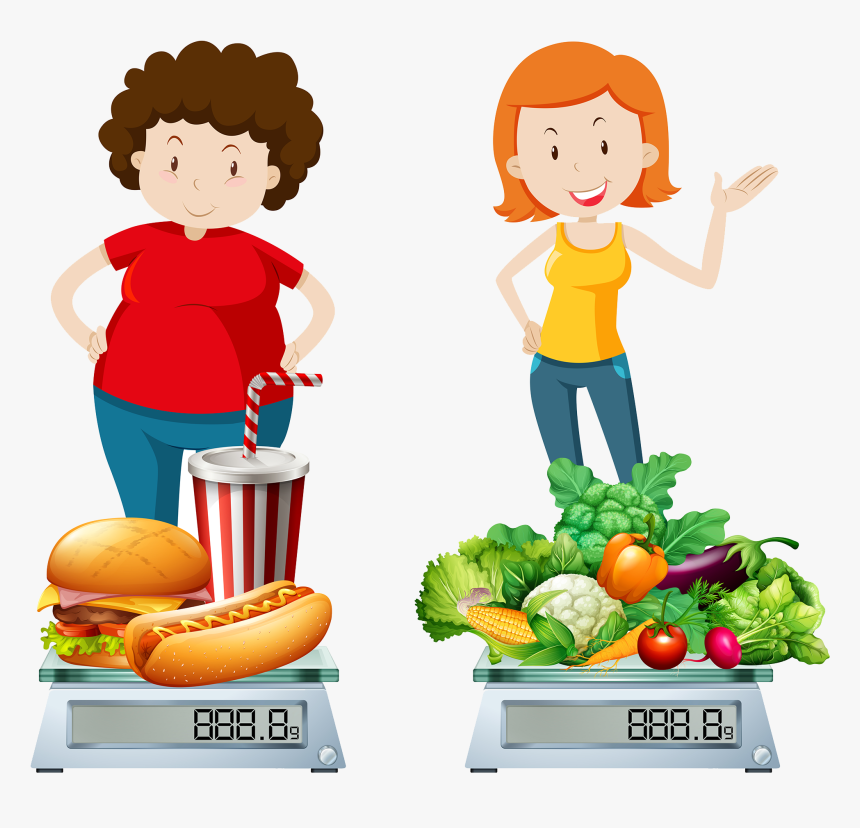 Junk Health Clip Art - Healthy Person Vs Unhealthy Person, HD Png Download, Free Download