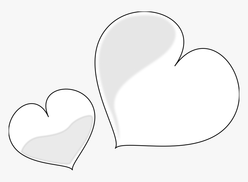 Heart Black And White Heart Clipart Black And White - Heart Outline Pic With Black Background, HD Png Download, Free Download