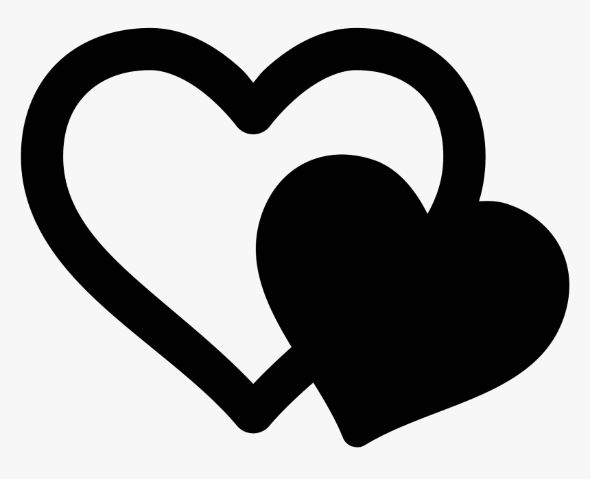 Two Black Heart Png Transparent Two Black Heart - Transparent Background Love Icon Png, Png Download, Free Download