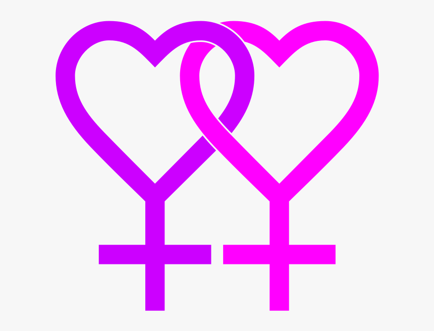 Lesbianl Symbol Two Hearts - Lesbian Symbol Svg, HD Png Download, Free Download