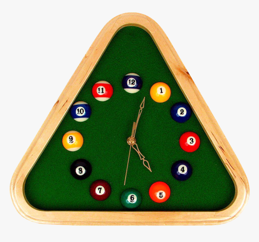 Billiard Clock- Triangle - Pool Clock, HD Png Download, Free Download