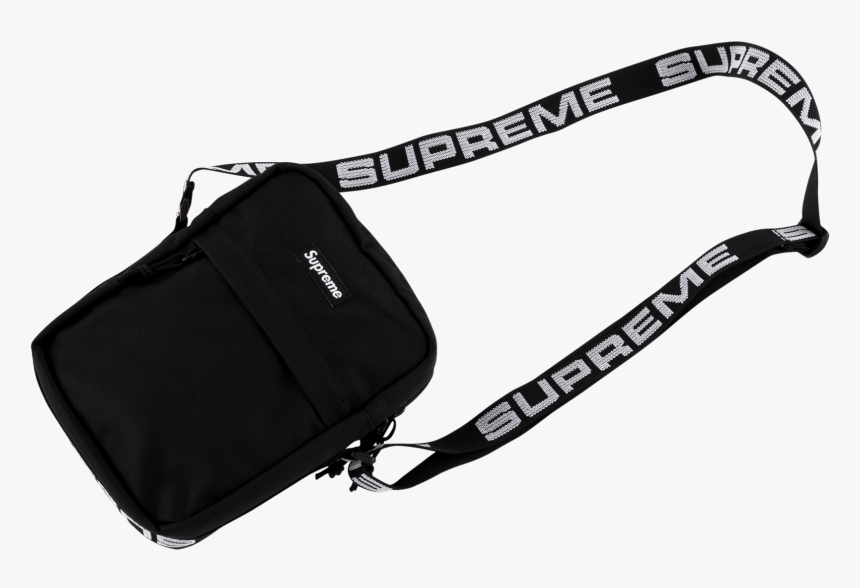 Supreme Shoulder Bag Ss18 Black Hd Png Download Kindpng - supreme black messenger bag roblox free