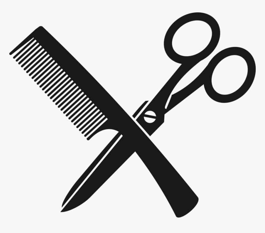 Symbol,scissors,line - Scissors And Comb Logo, HD Png Download, Free Download