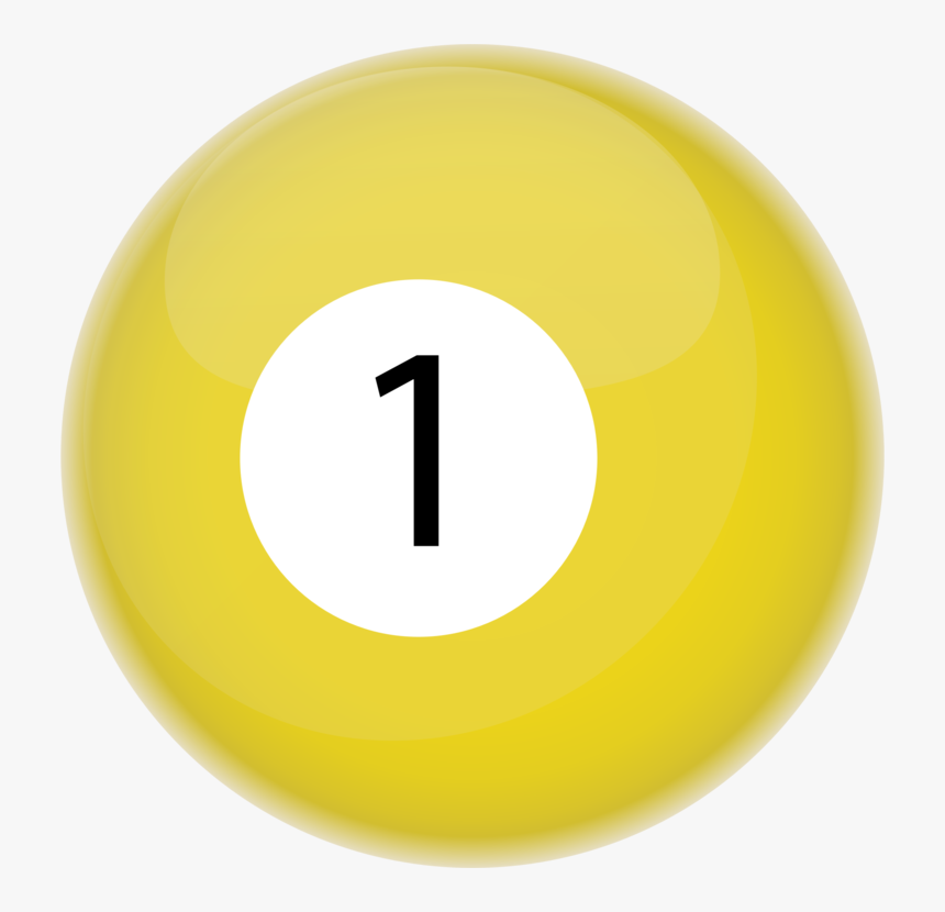 Circle,yellow,billiard Ball - 1 Ball In Pool, HD Png Download, Free Download