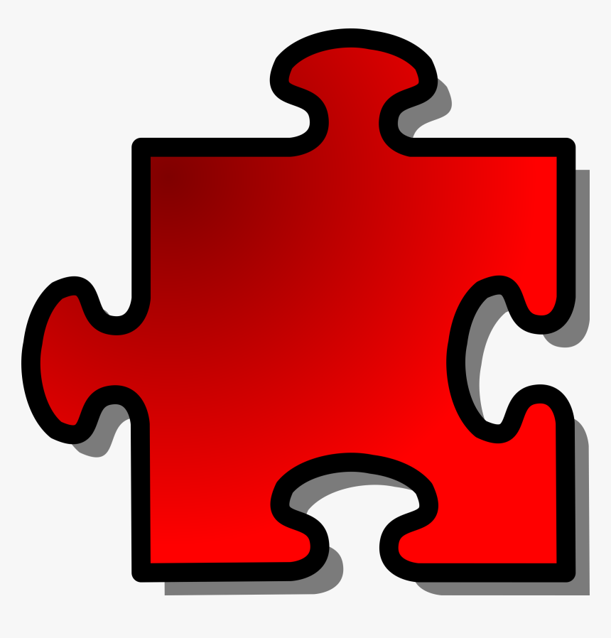 Clip Transparent Red Jigsaw Piece Big Image Png - Single Puzzle Piece Clipart, Png Download, Free Download