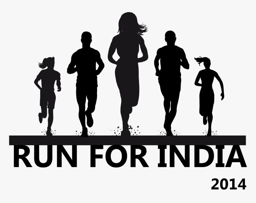 Transparent Running Png - Running People Silhouette Front, Png Download, Free Download